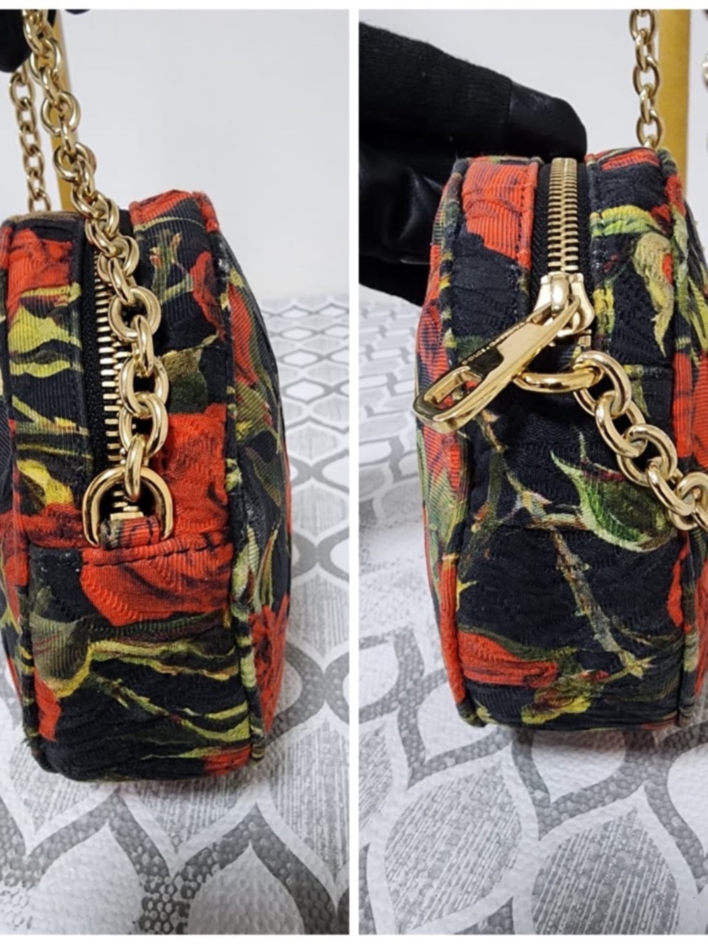 Authentic Dolce & Gabbana Floral Print Fabric Miss Glam Round Shoulder Bag Multi - Picture 7 of 12